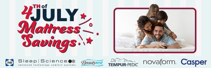 4th of july mattress savings. Sealy, sleep science, beautyrest, tempur-pedic, novaform, casper