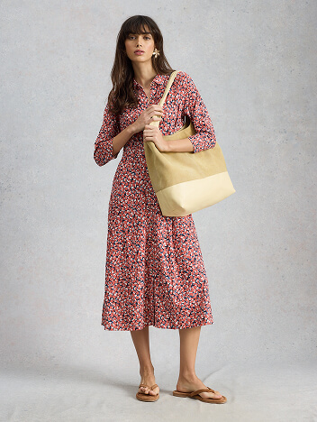 Shop Rua Jersey Collared Shirt Dress Midi