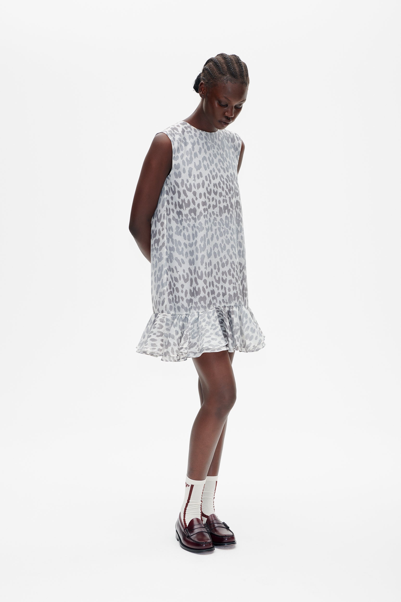 Image of AGNESE DRESS | Grey Office Leopard