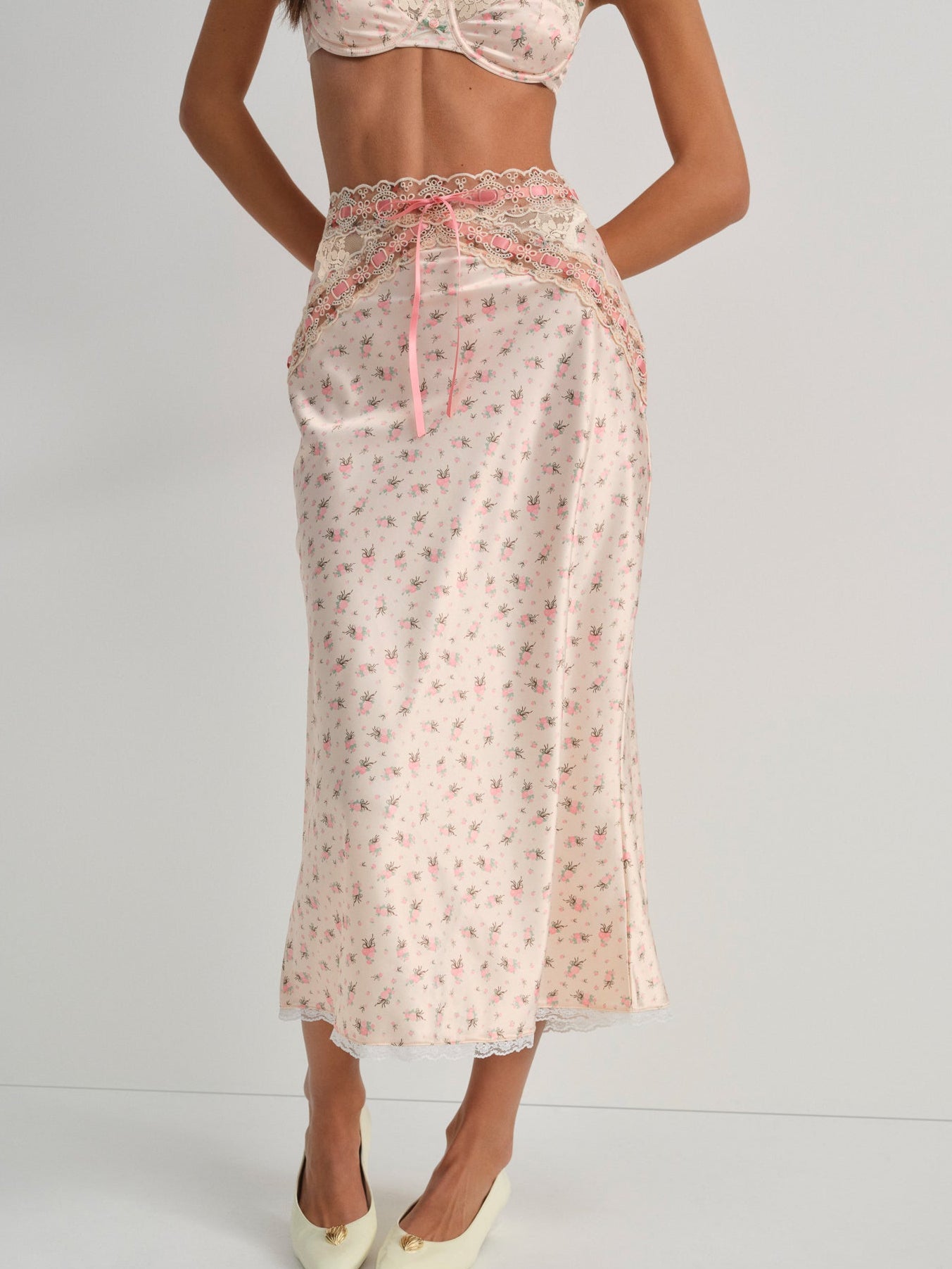 Image of Peaches & Cream Midi Skirt