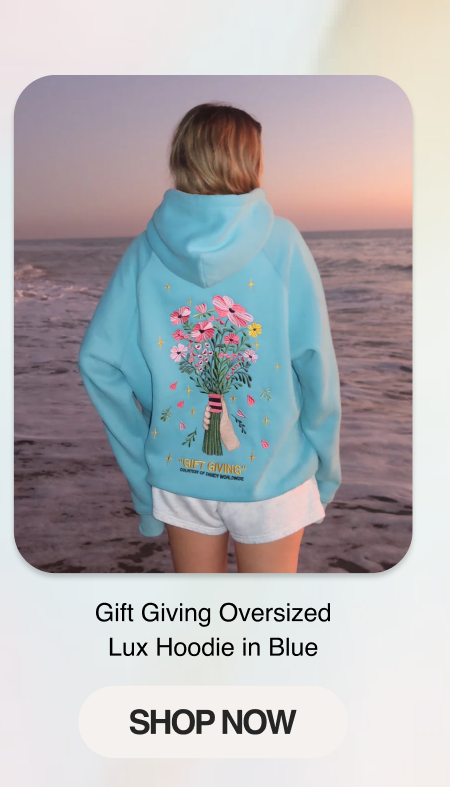 Gift Giving Oversized Lux Hoodie in Blue