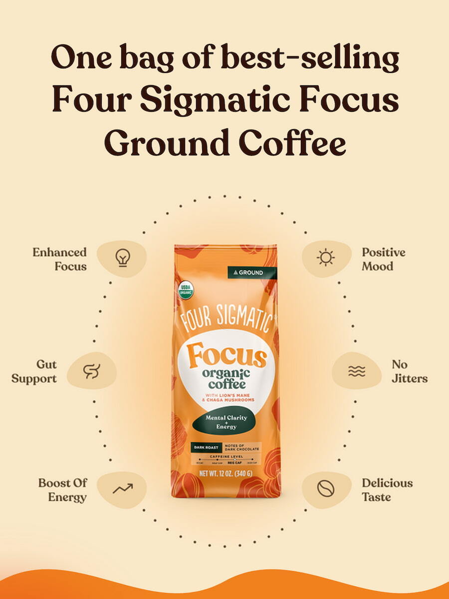 One Bag of Four Sigmatic Focus Ground Coffee