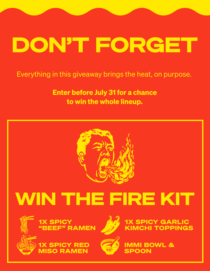 Don't forget: enter to win the fire kit