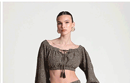 Embroidered Off-The-Shoulder Puff Sleeve Crop Top