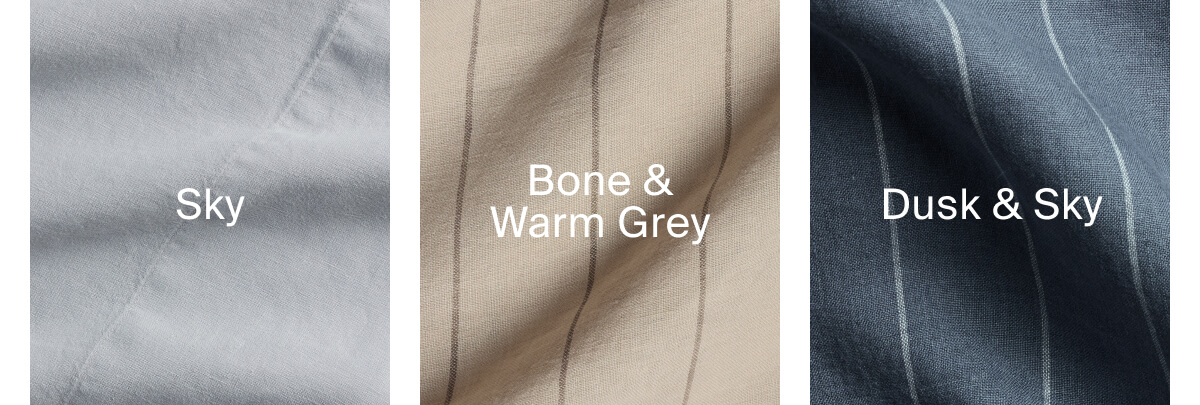 sky, bone & warm grey, dusk & sky