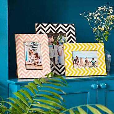 Handmade Chevron Patterned Photo Frame