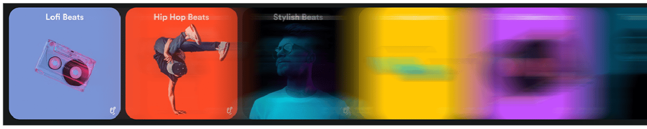 A picture of collections on Uppbeat with motion blur