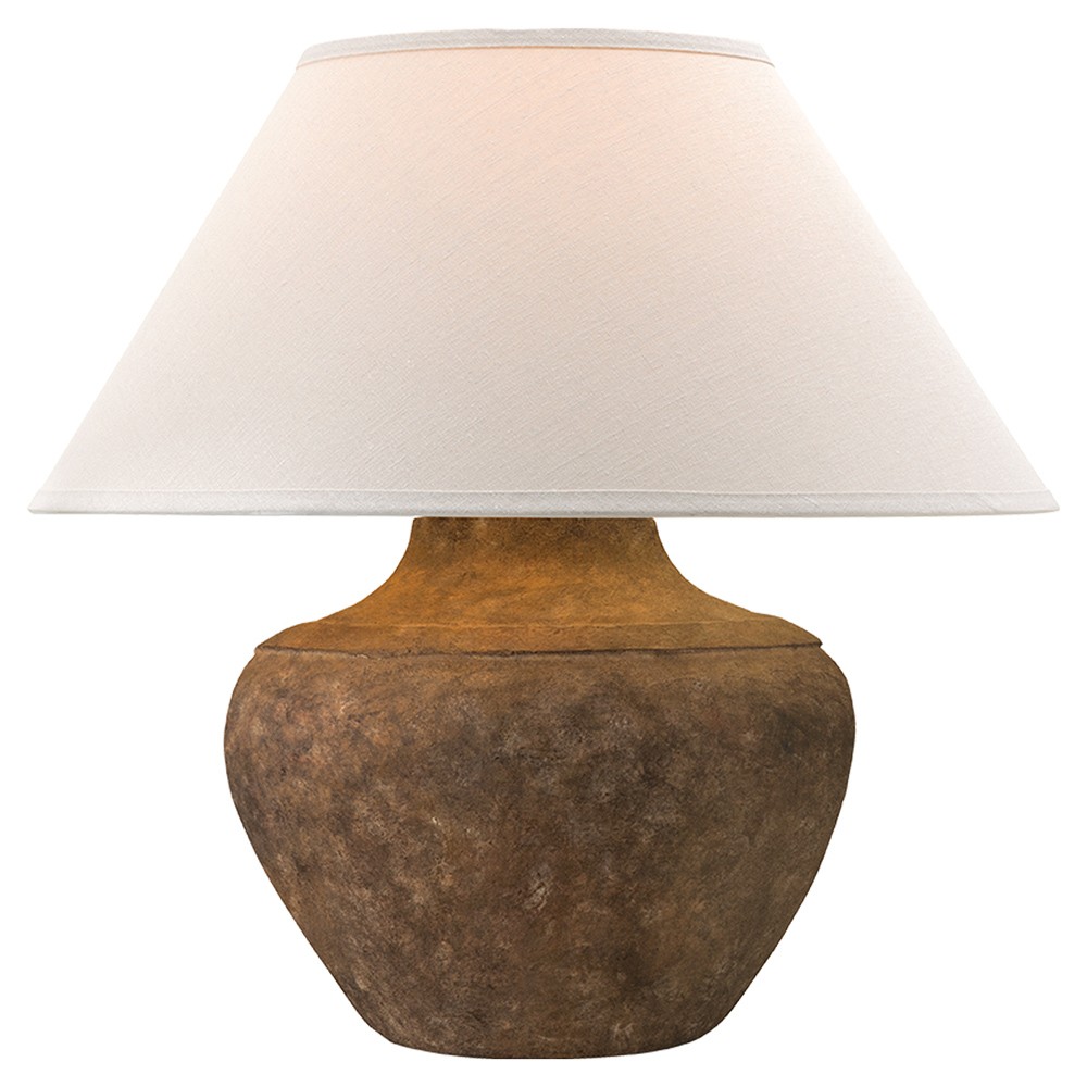 Image of Aveline French Country Rustic Brown Ceramic Table Lamp