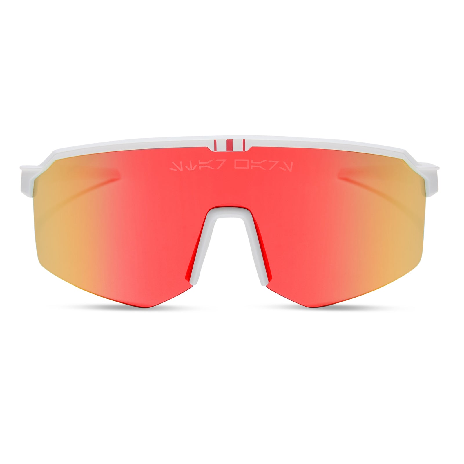 Image of LUKE X-WING™ 2.0 - GALACTIC WHITE + RED ORANGE FIRE MIRROR + POLARIZED SUNGLASSES