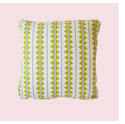 Ziggy Cushion Mustard And Periwinkle