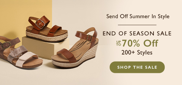 End of season sale, up to 70% off 200+ styles