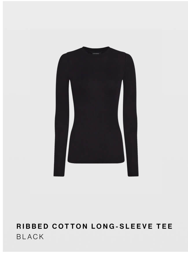 Ribbed Cotton Long-Sleeve Tee