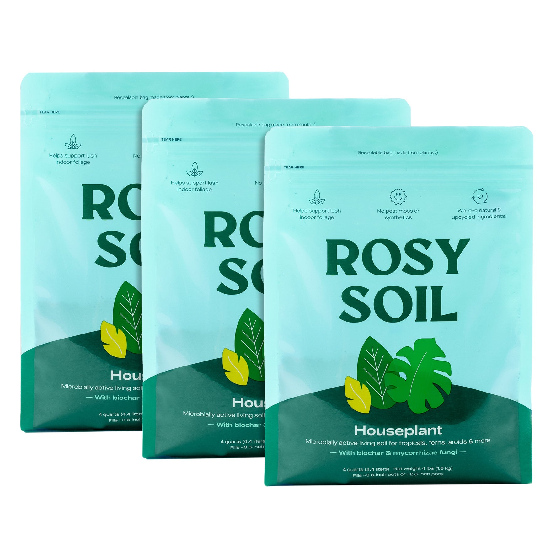 Houseplant Soil, 4-Quart, 3-Pack