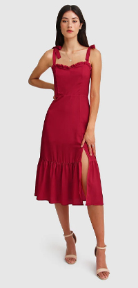 Summer Storm Midi Dress - Red