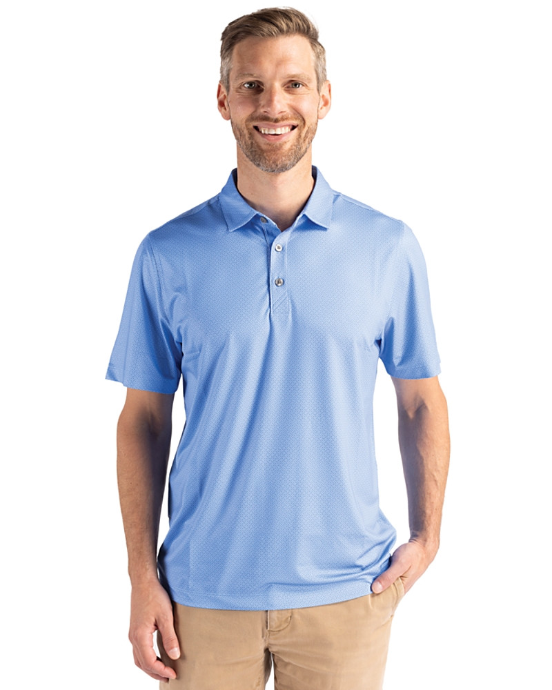 Image of Cutter & Buck Pike Eco Tonal Geo Print Stretch Recycled Mens Big & Tall Polo