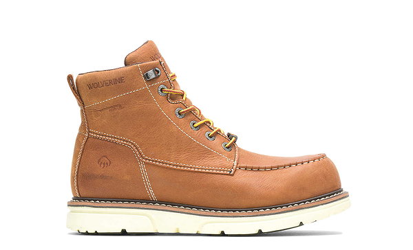 Wolverine - Men's I-90 DuraShocks® Moc-Toe 6-inch Work Boot - Tan colorway.