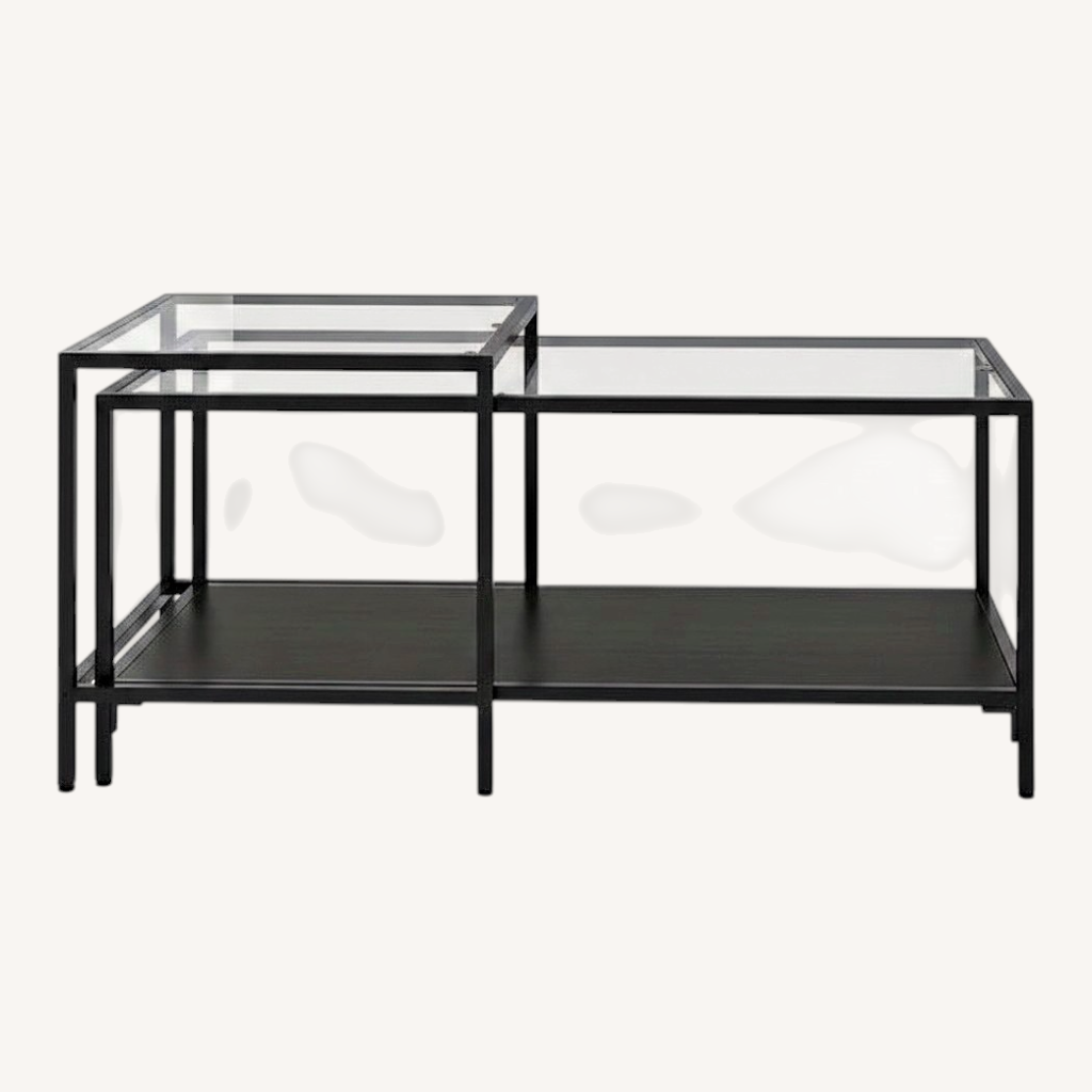 Image of Ikea Vittsjö Black Glass Coffee Table