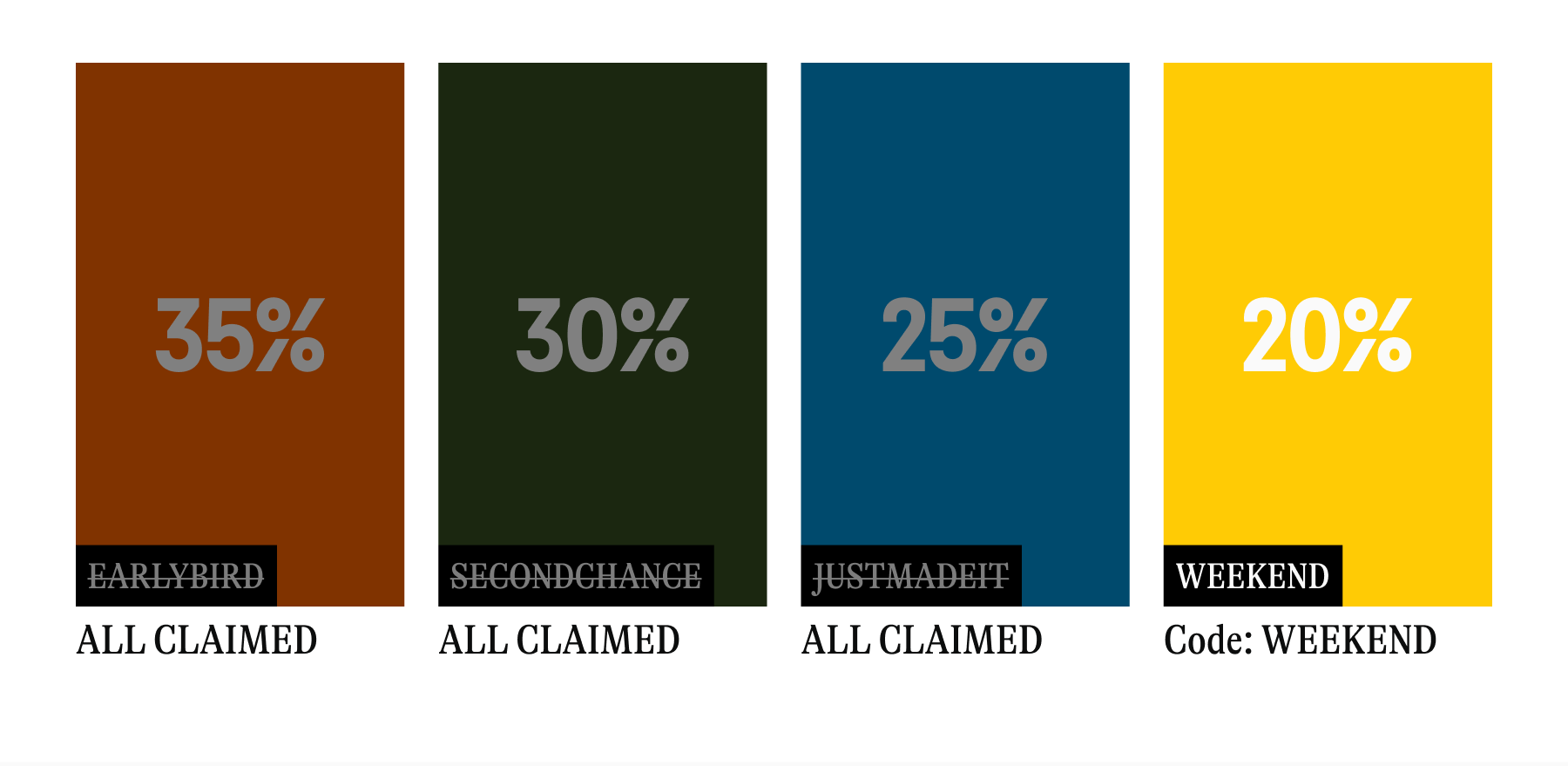 20% WEEKEND Code: WEEKEND