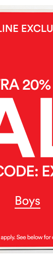 Extra 20% off sale with code: EXTRA20.