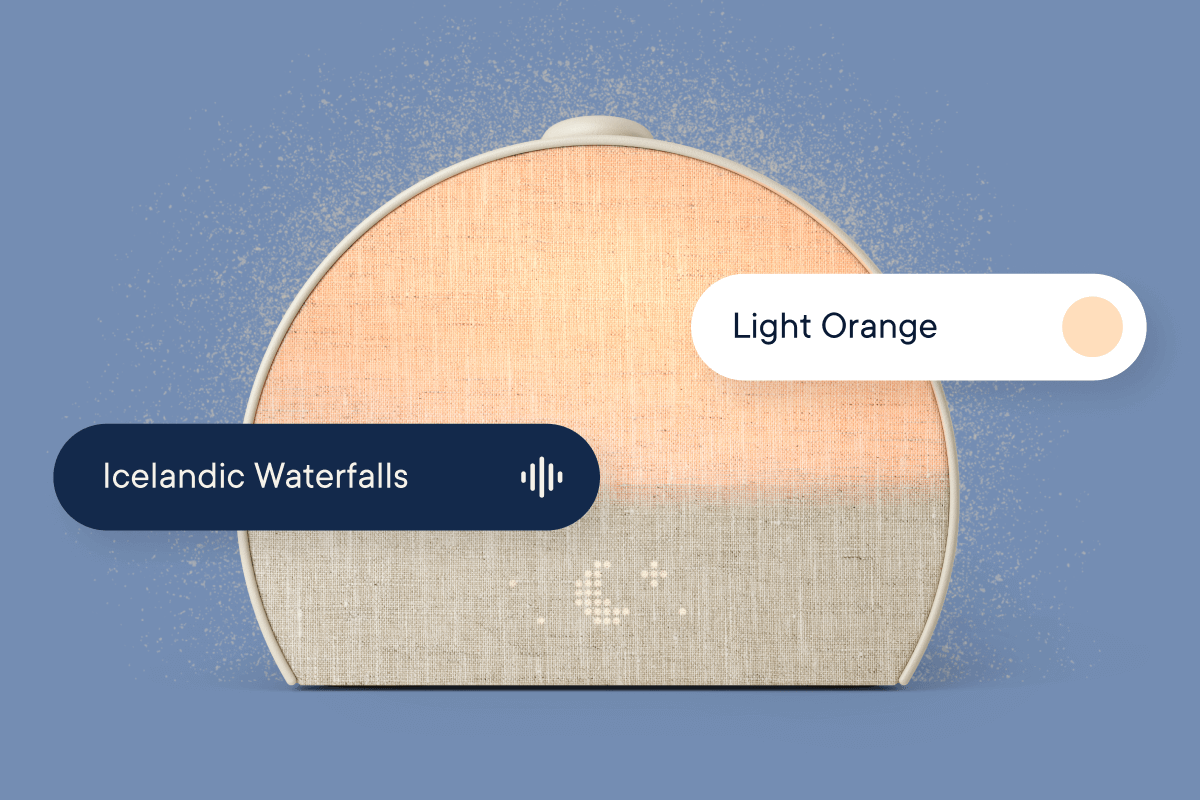 Icelandic Waterfalls and Light Orange Light