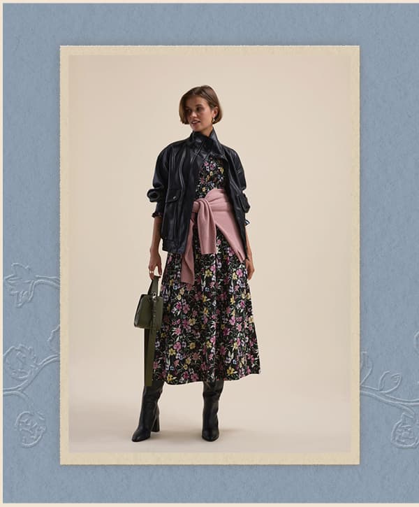 Brooke Shirred Long Sleeve Dress