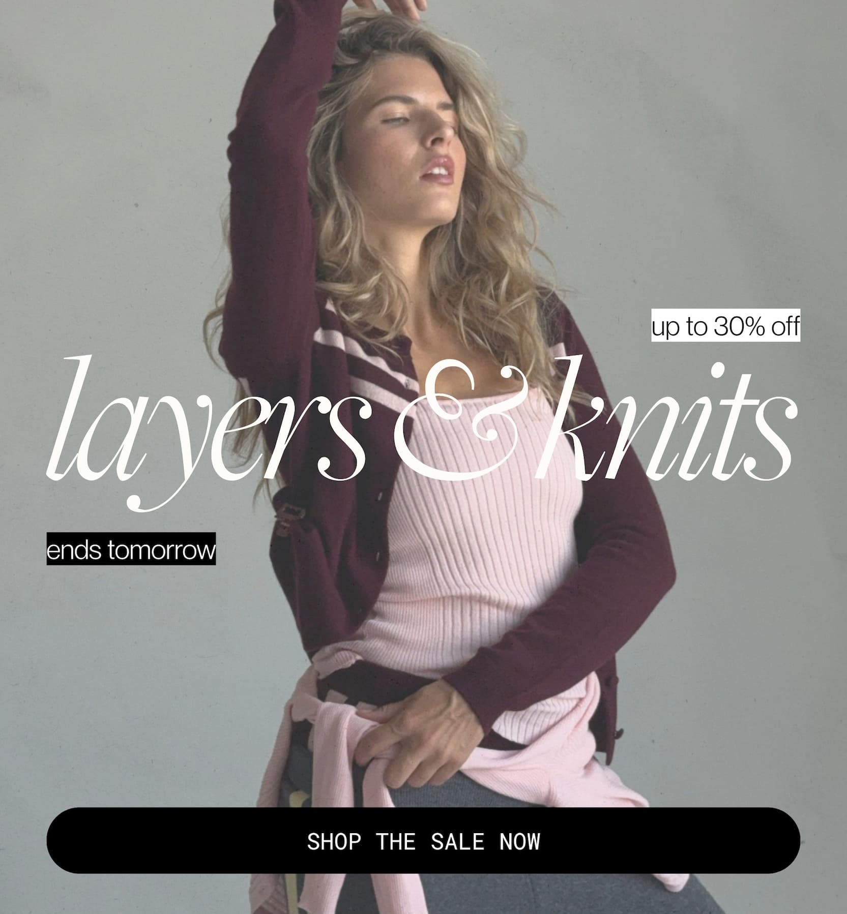 up to 30% off layers & knits | shop the sale now