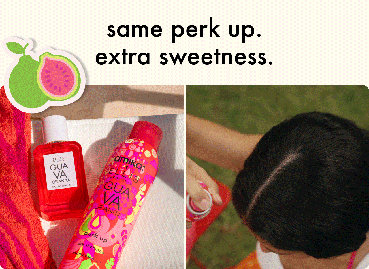 amika x ellis brooklyn perk up guava granita dry shampoo