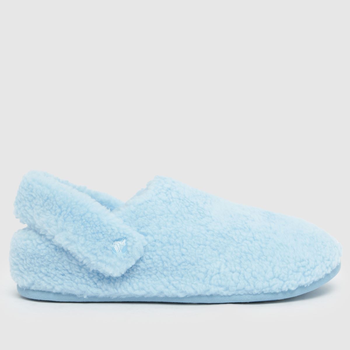 An image of a blue Crocs slipper