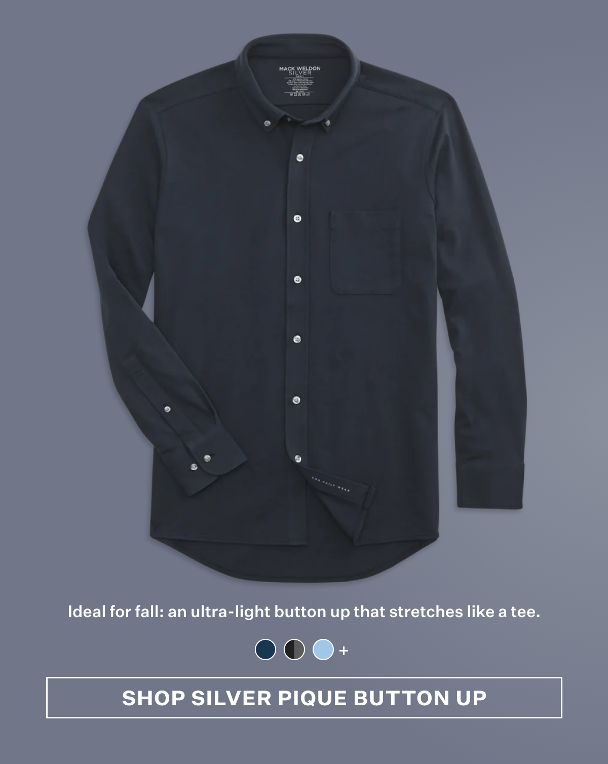 SILVER Pique Button Up