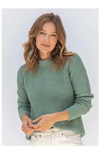 Shop Cotton Fisherman Crew - Sage