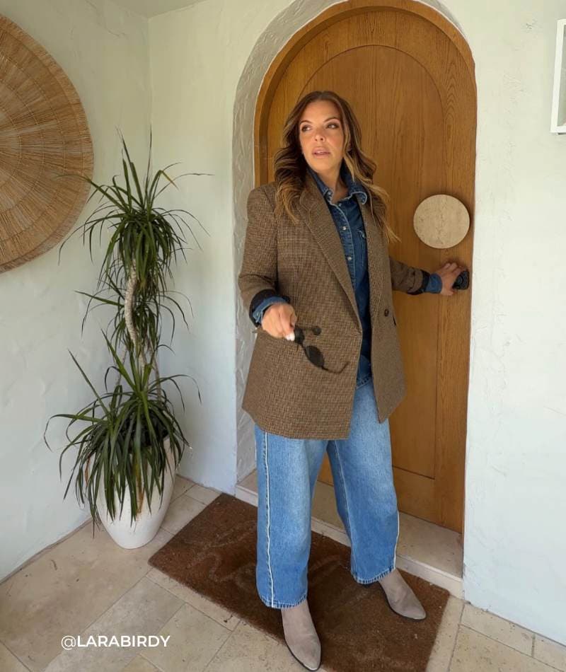 Big Brother Talk Wool Blend Blazer - Brown