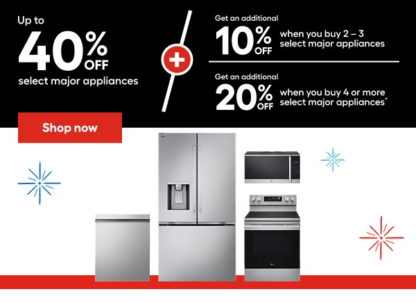 Up to 40% OFF select major appliances