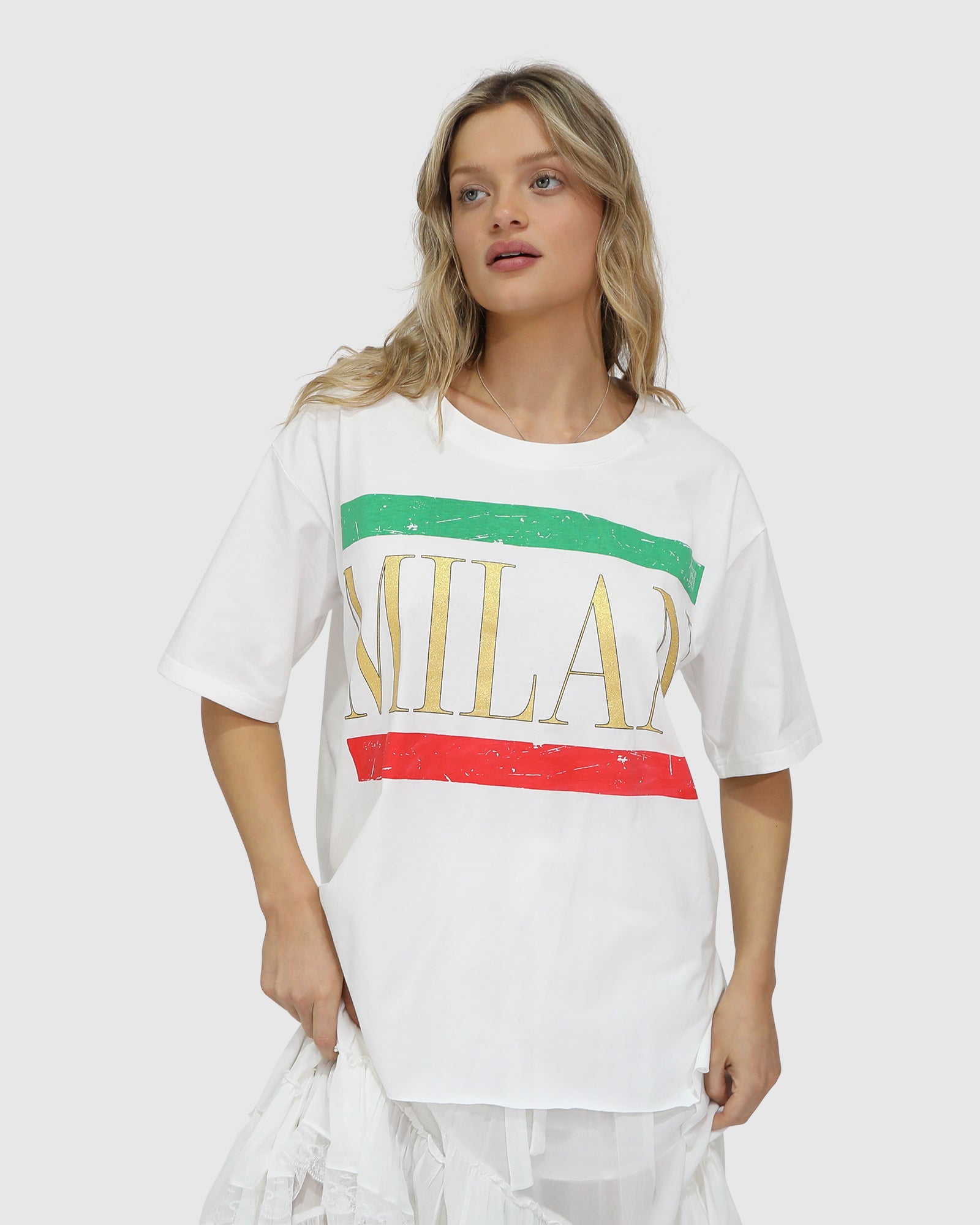 Image of I Love Milan Oversized T-Shirt - White