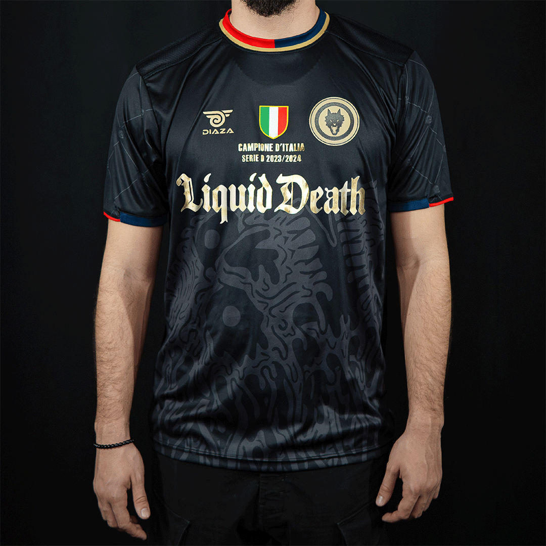 liquid death x campobasso limited edition jersey