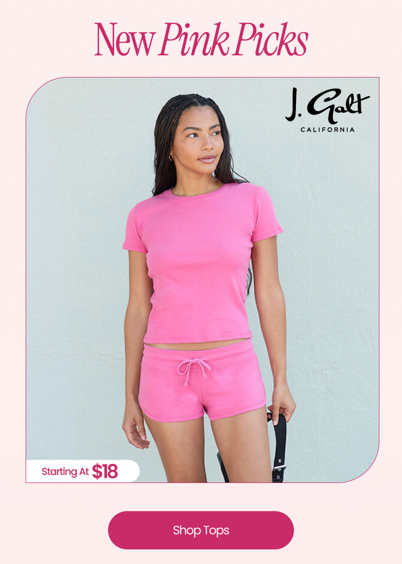 J. Galt | New Pink Picks | Starting At $18 | Shop Tops
