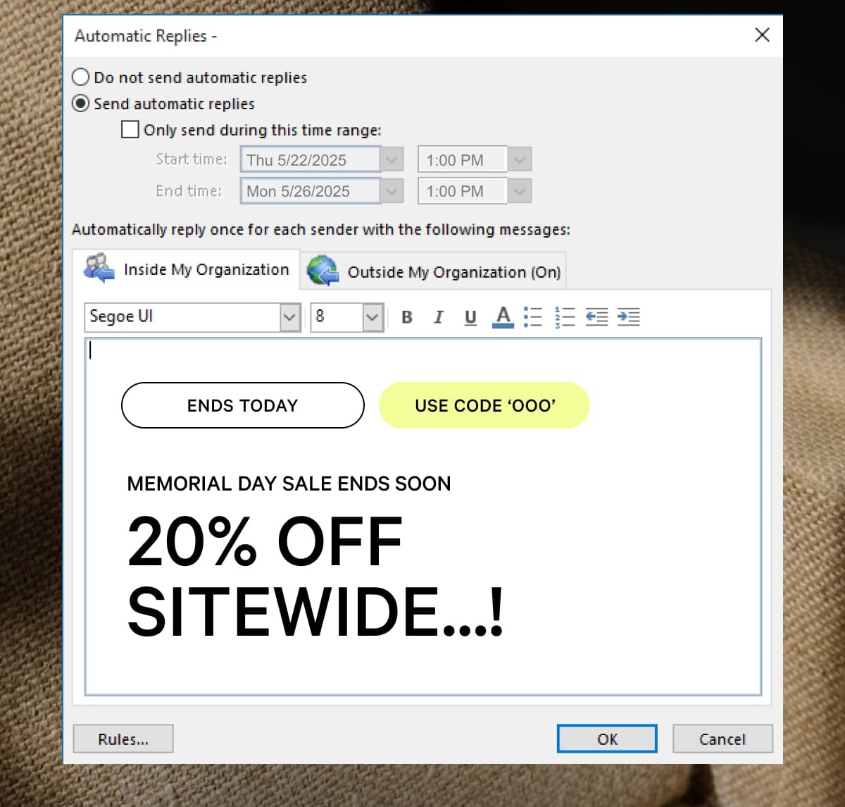 20% OFF SITEWIDE...!