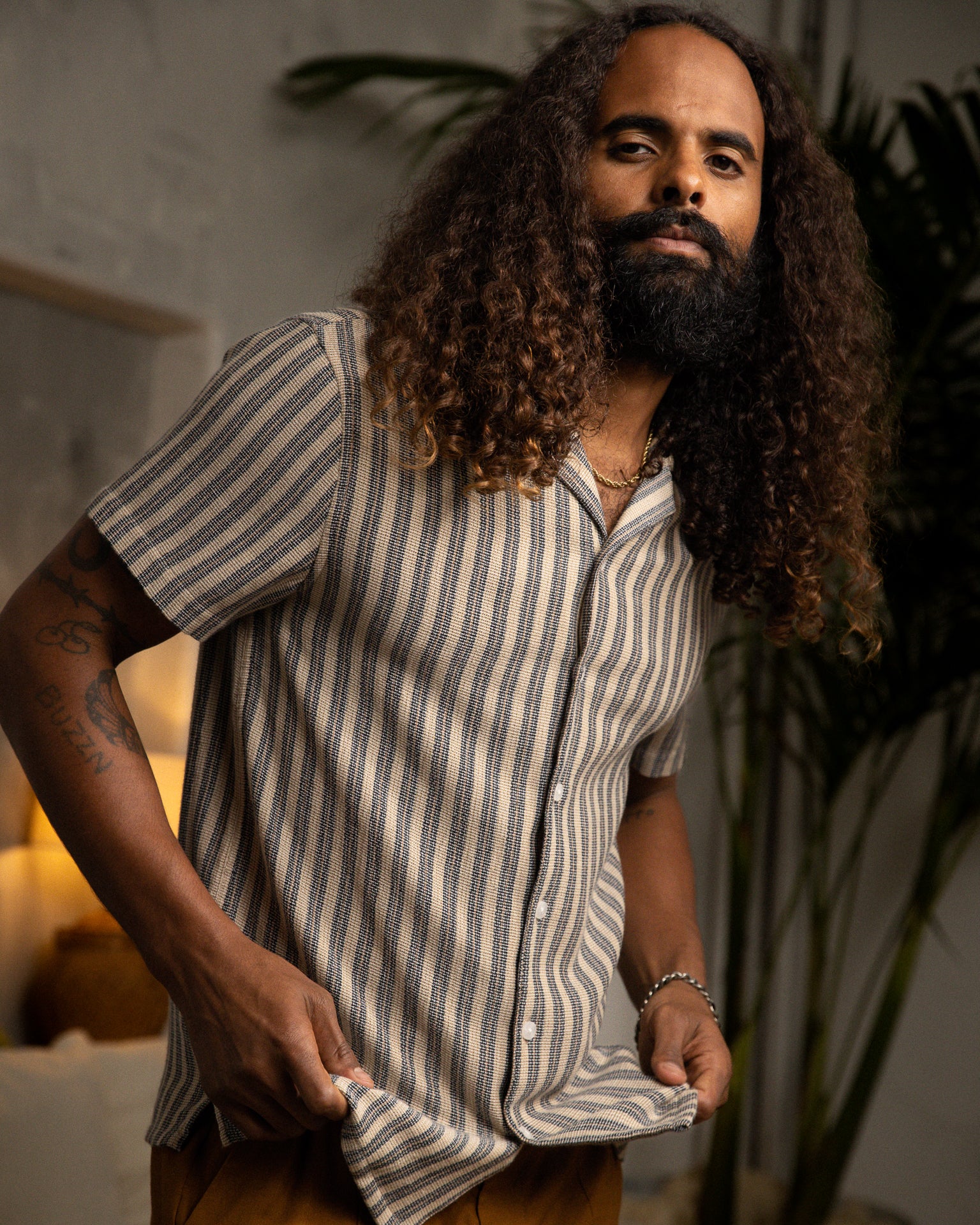 Image of The Palma Shirt - Cacao Stripe