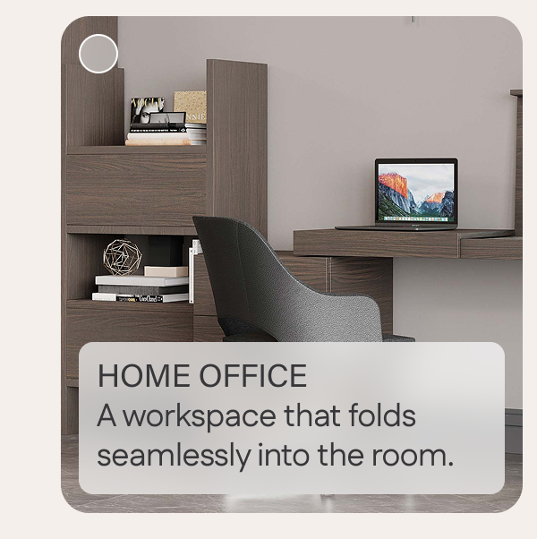 Home Office: A workspace that folds seamlessly into the room.