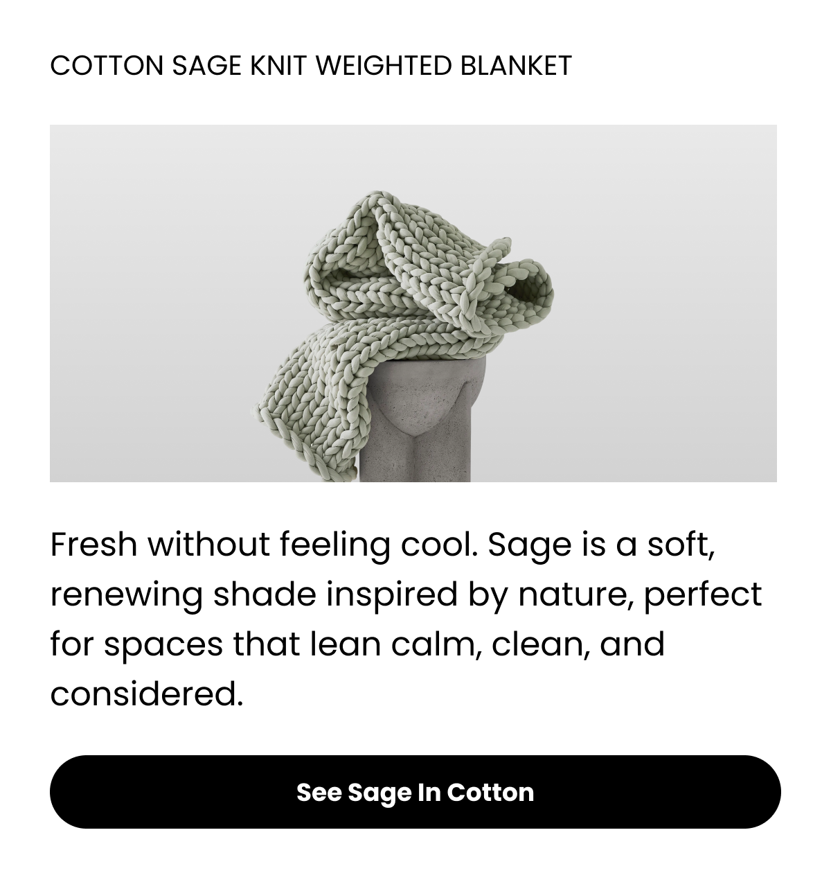 Cotton Sage Knit Weighted Blanket