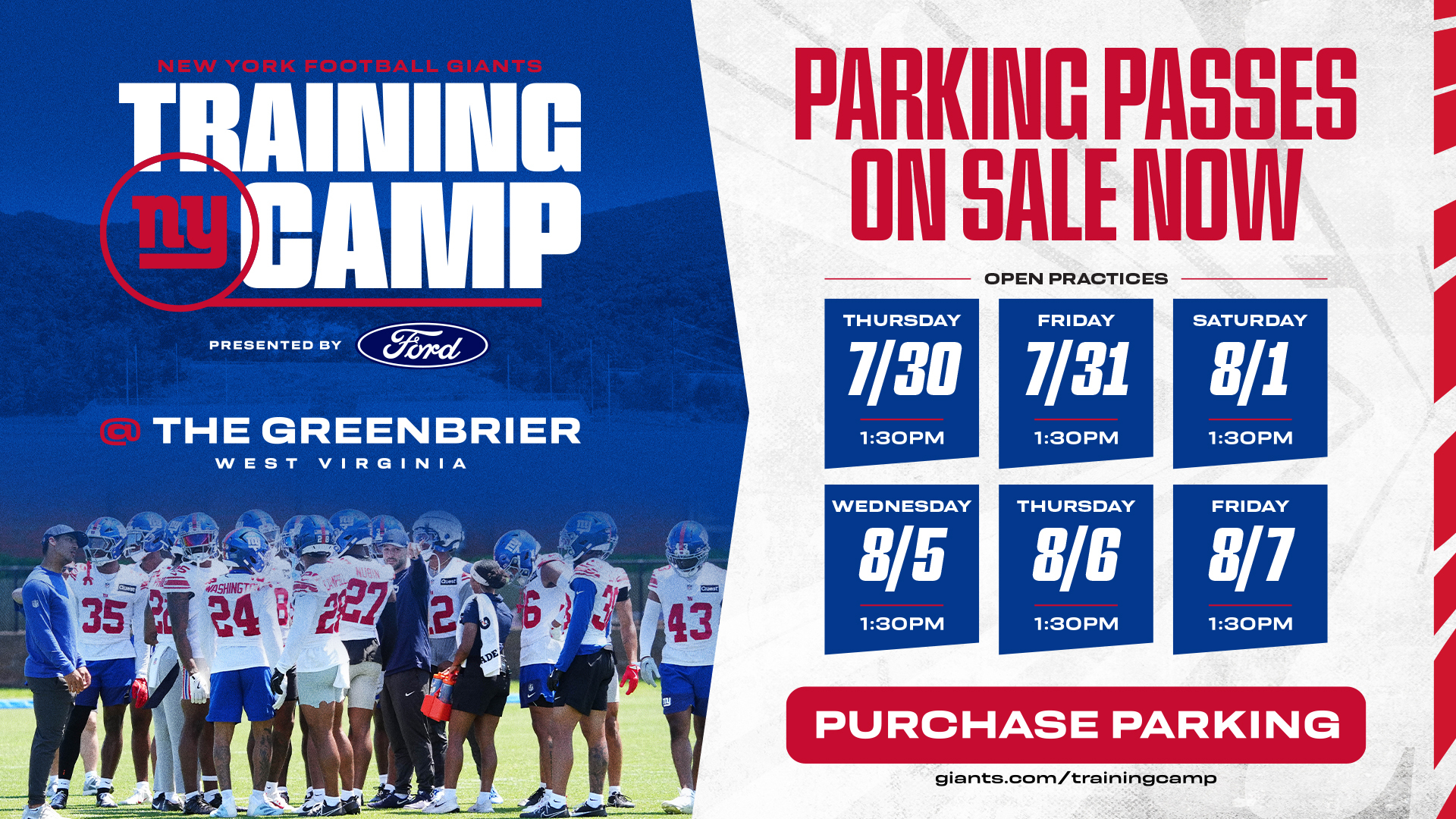 Training Camp Parking Promo
