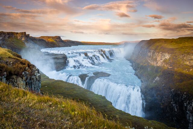 See the Gullfoss Waterfall in Iceland