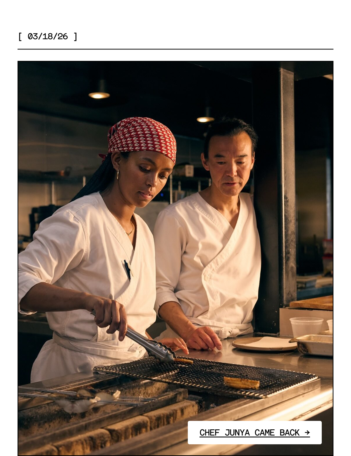Chef Junya Came Back