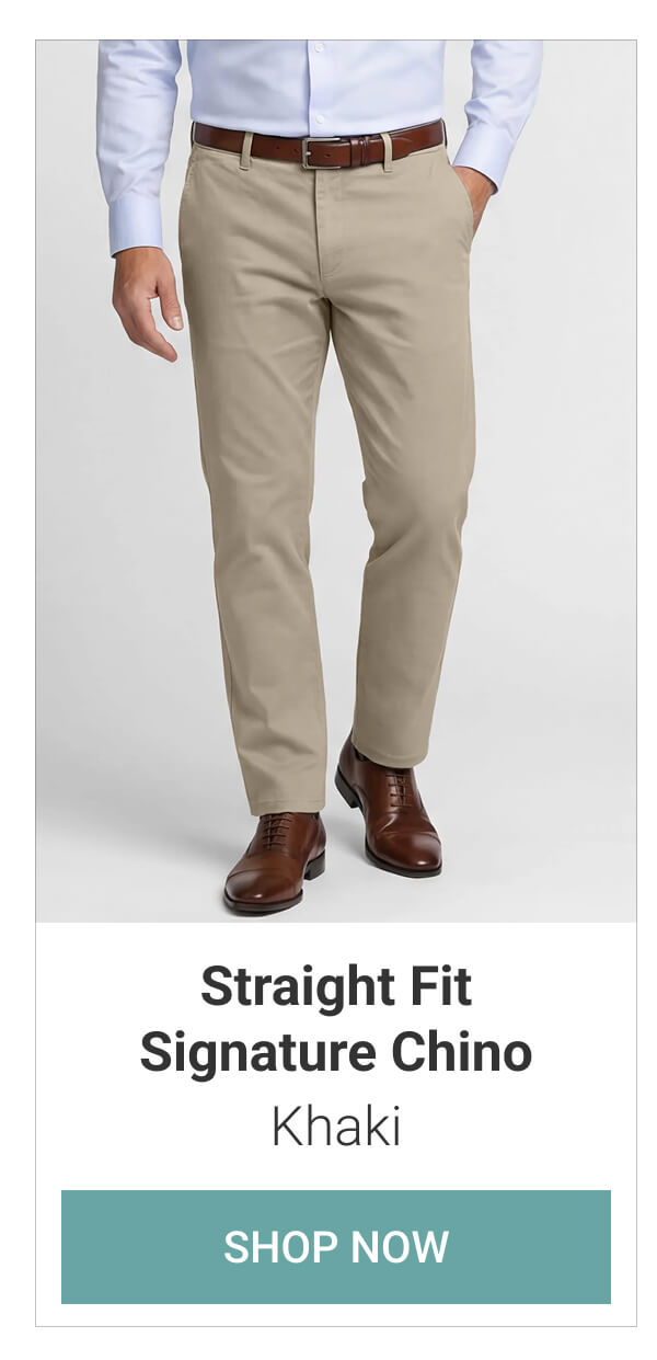 Khaki Straight Fit Signature Chino