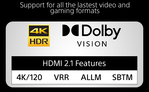 Support for all the lastest video and gaming formats  