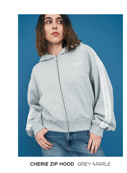 CHERIE ZIP HOOD 350 GREY MARLE