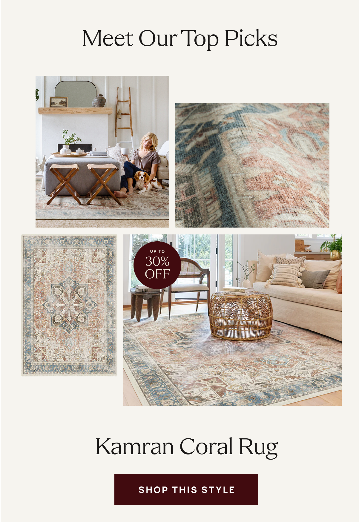 Kamran Coral Rug | Shop The Sale