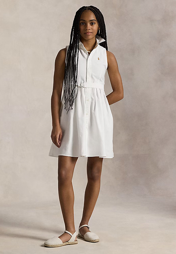 Belted Cotton Oxford Shirtdress