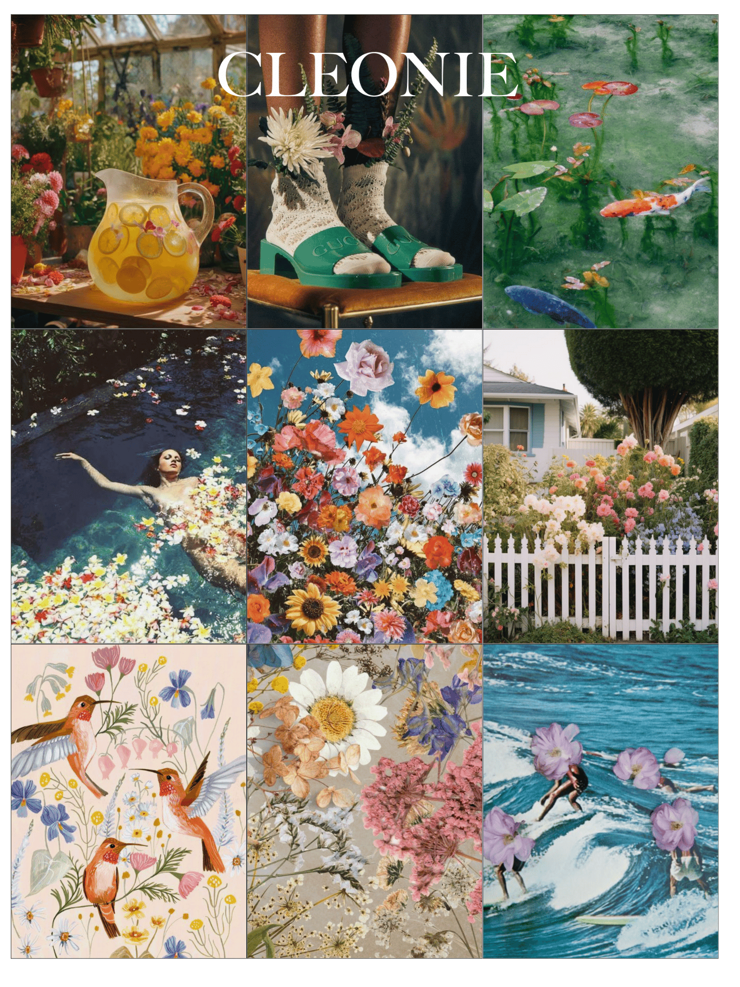 moodboard of botanica collection