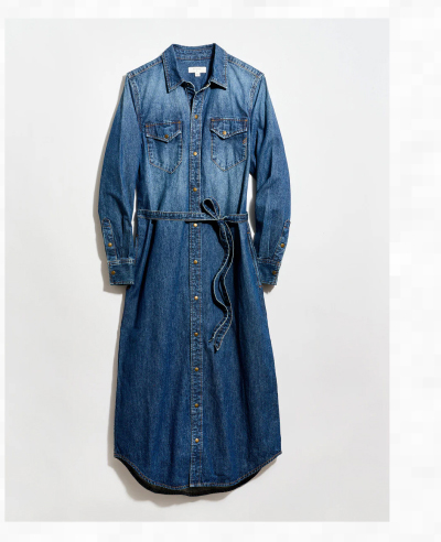 Shoals Denim Maxi Shirt Dress
