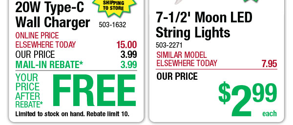 7-1/2' Moon LED String Lights - ONLY $2.99!